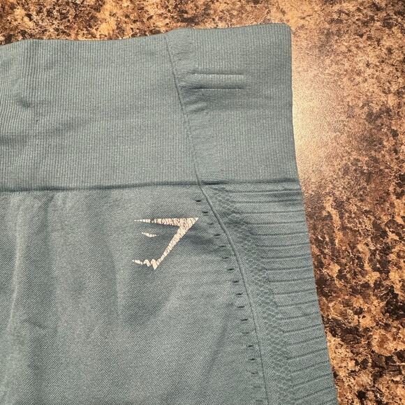 Gymshark Leggings Athleisure Minimalist Sporty Yoga 90s Cut Out Detail Blue XS - Picture 3 of 6